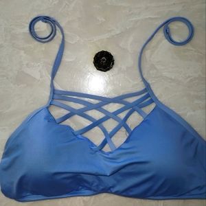 Mossimo Baby Blue Criss Cross Bikini Top ❤️D/DD
